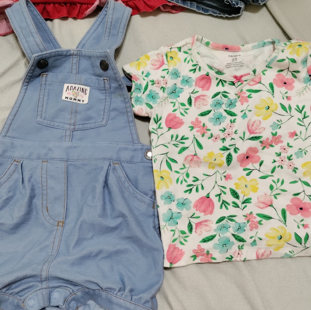 Carter's little girl Spring overall set size 24